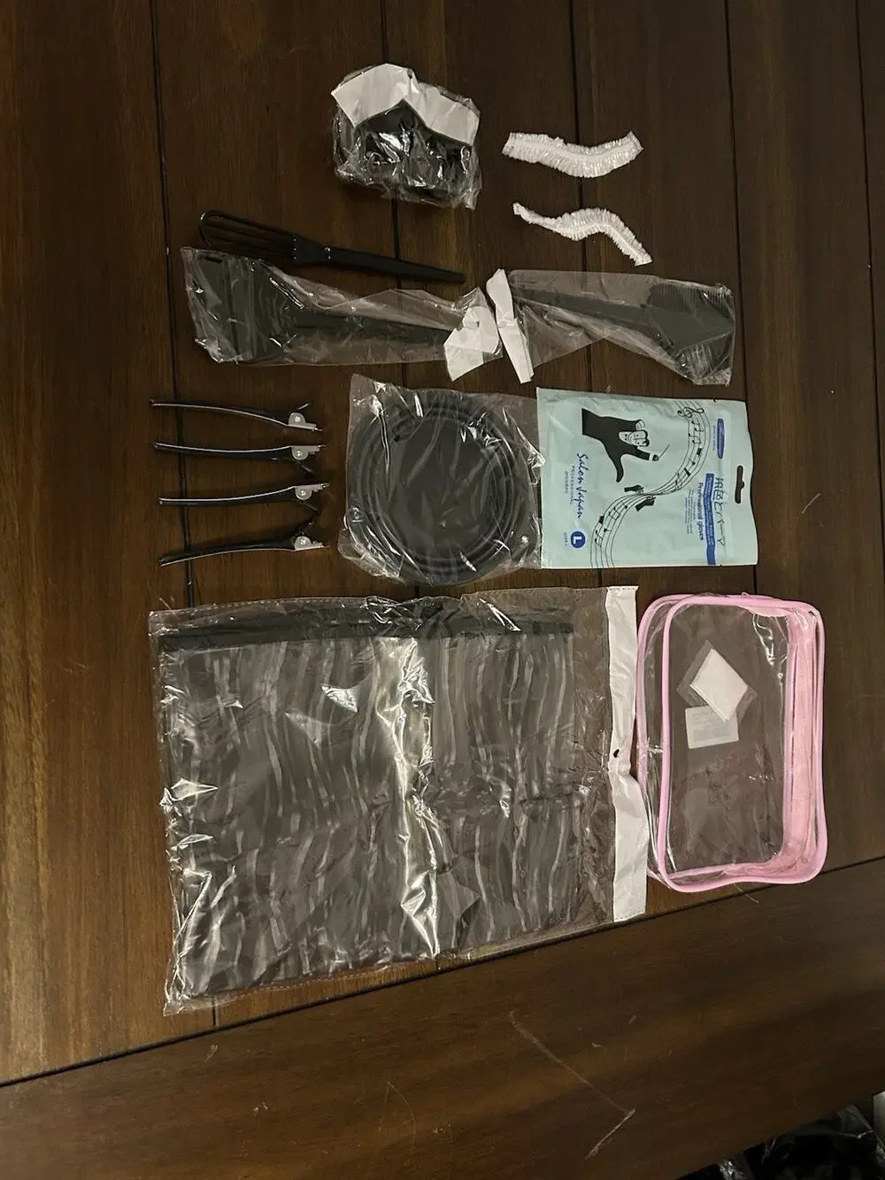 ROOHUA 16 Pcs Hair Dye Coloring Kit Travel Pouch Bowl Brushes Cape Clips Gloves